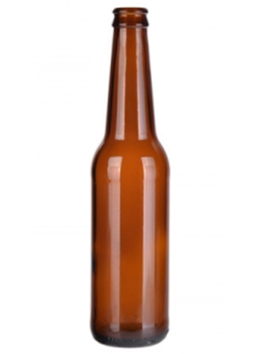 330ml Amber Glass Beer Bottle with Crown Cap