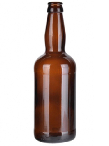 500ml Amber Glass Beer Bottle with Crown Cap