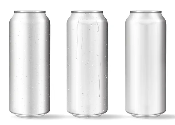 Three silver aluminum beverage cans
