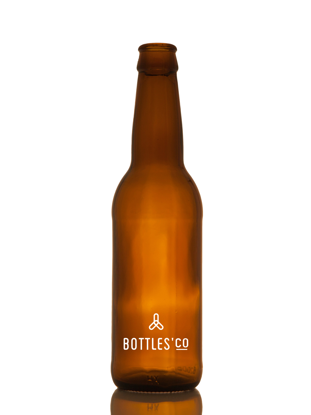 Amber refillable beer bottle